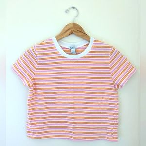 Stripe crop tee